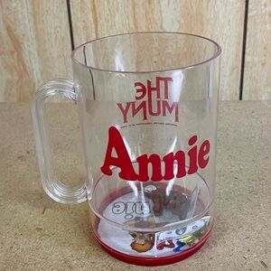Annie Clear and Red Plasic Mug
